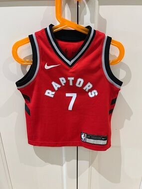 NBA Kids' Red Toronto Raptors Jersey Top with White Accents - #7